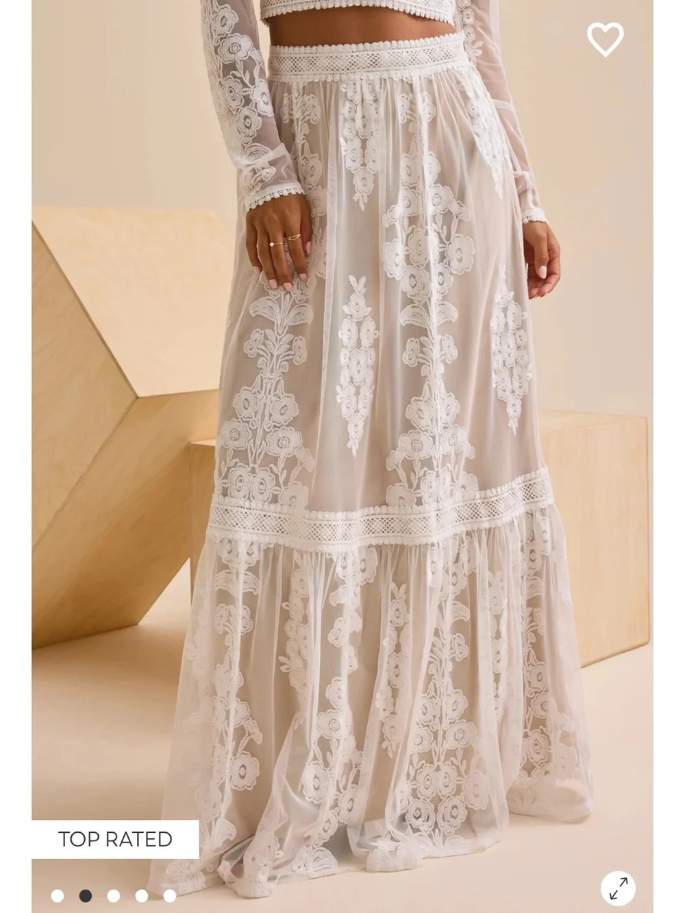 Arissa Floral Embroidered Top and Maxi Skirt Set - Picture 4 of 5